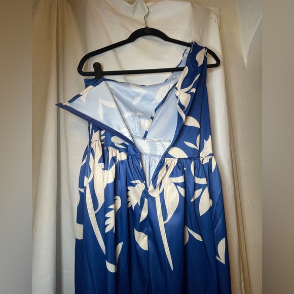 NWT Retro Stage Navy and White Sleeveless Sundress Asymmetrical Strap Size XL - Picture 10 of 11